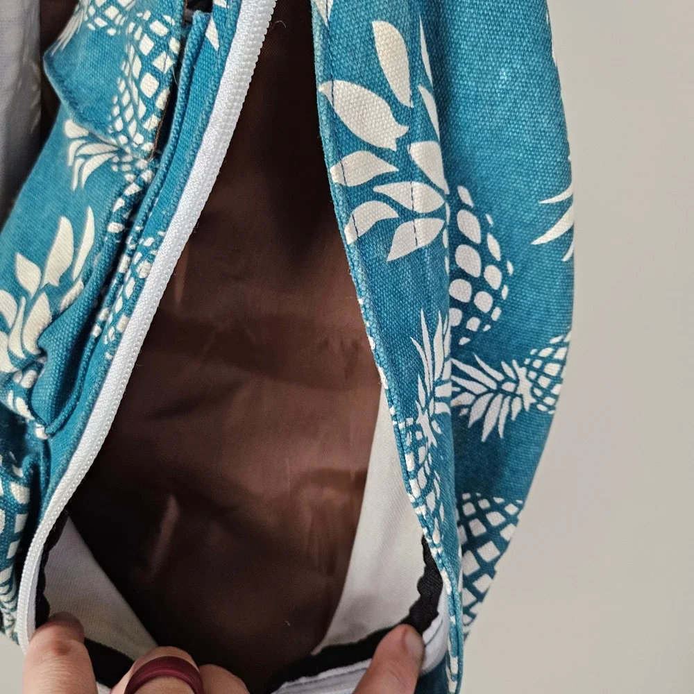 Kavu Rope‎ Sling Backpack Pineapple Print Washed Teal Blue